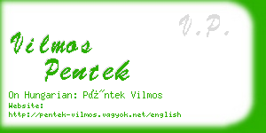 vilmos pentek business card